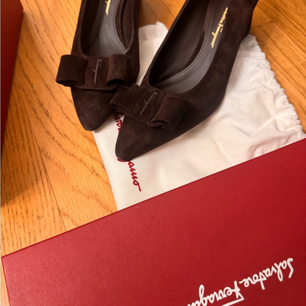 Salvatore Ferragamo Suede Bow